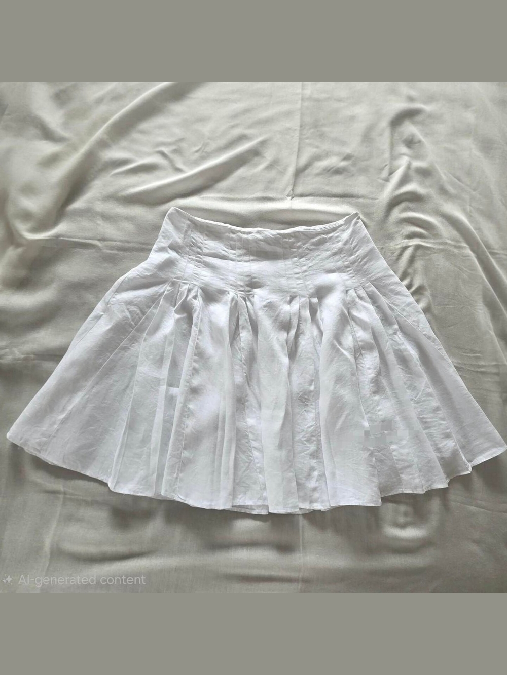 Ann Taylor X LOFT Pleated linen mini skirt white summer coastal size 8 - Picture 2 of 6